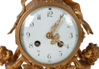 French Gilt Bronze and Marble Clock Garniture