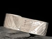 Northwest Coast Eagle Silver Cuff Bracelet