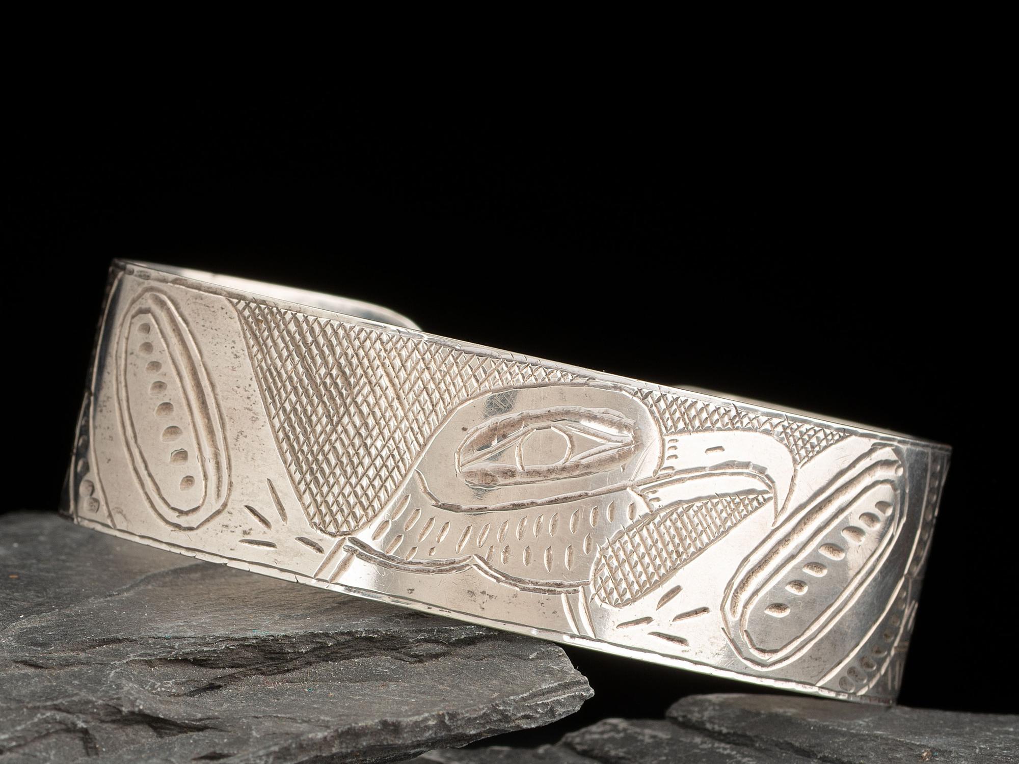 Northwest Coast Eagle Silver Cuff Bracelet