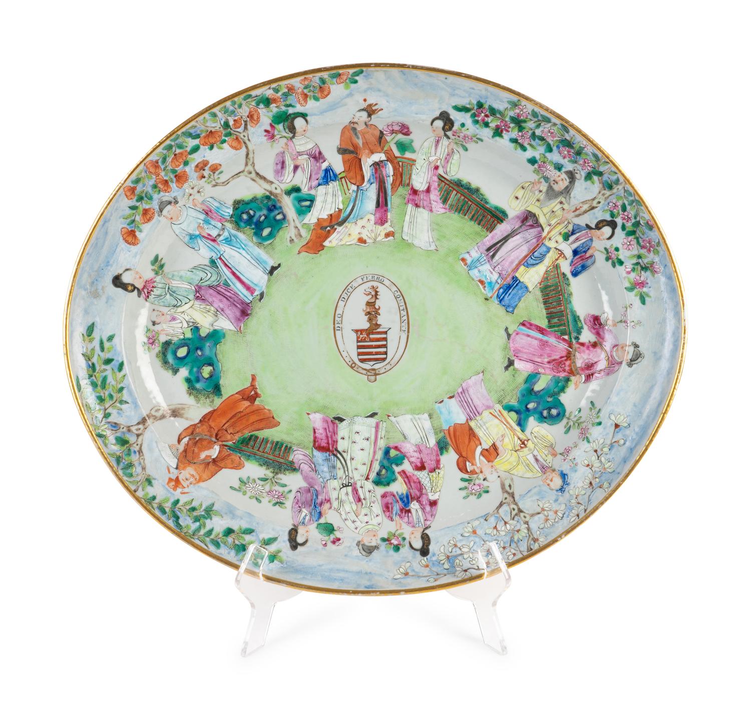 A Chinese Export Famille Rose Porcelain Large Meat Dish — CIRCA 1820