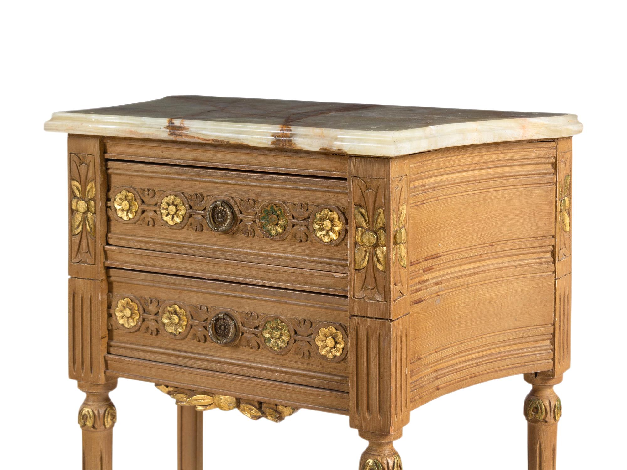 A Pair of Louis XVI Style Onyx-Top Side Tables