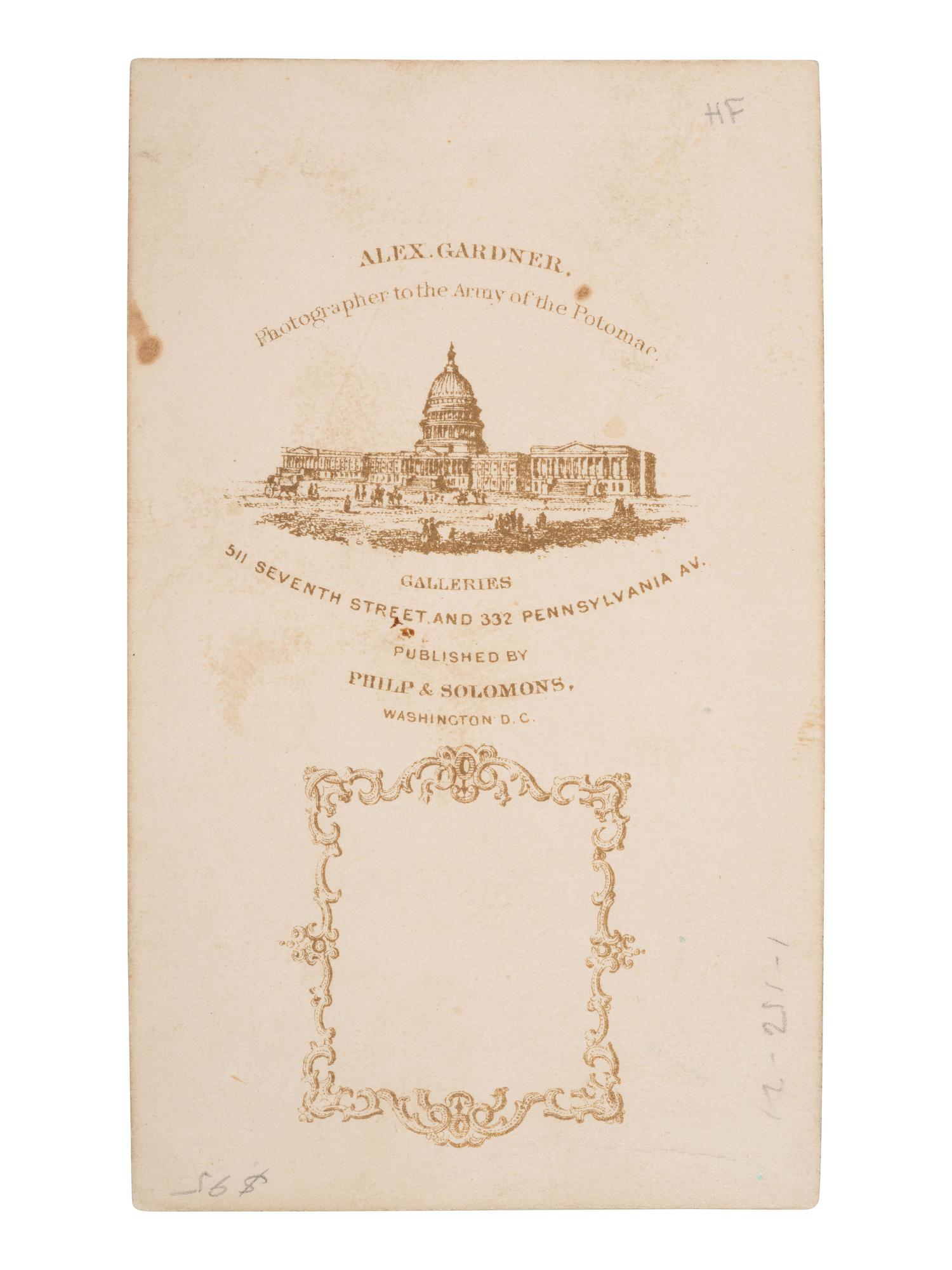 GARDNER, Alexander (1821-1882), photographer. CDV of the Sauk and Fox delegation. Washington, DC: Philip & Solomons, February 1867.