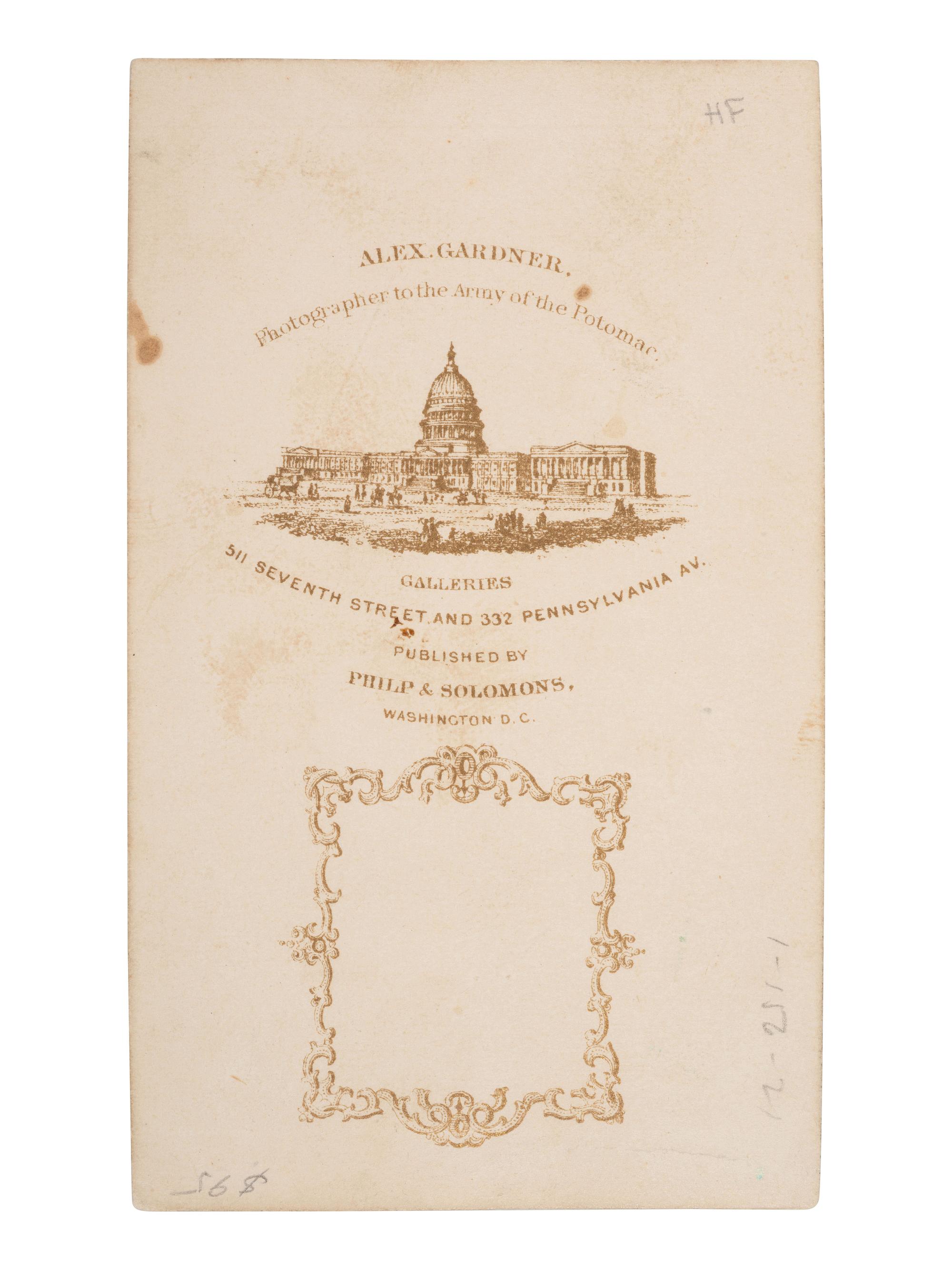 GARDNER, Alexander (1821-1882), photographer. CDV of the Sauk and Fox delegation. Washington, DC: Philip & Solomons, February 1867.