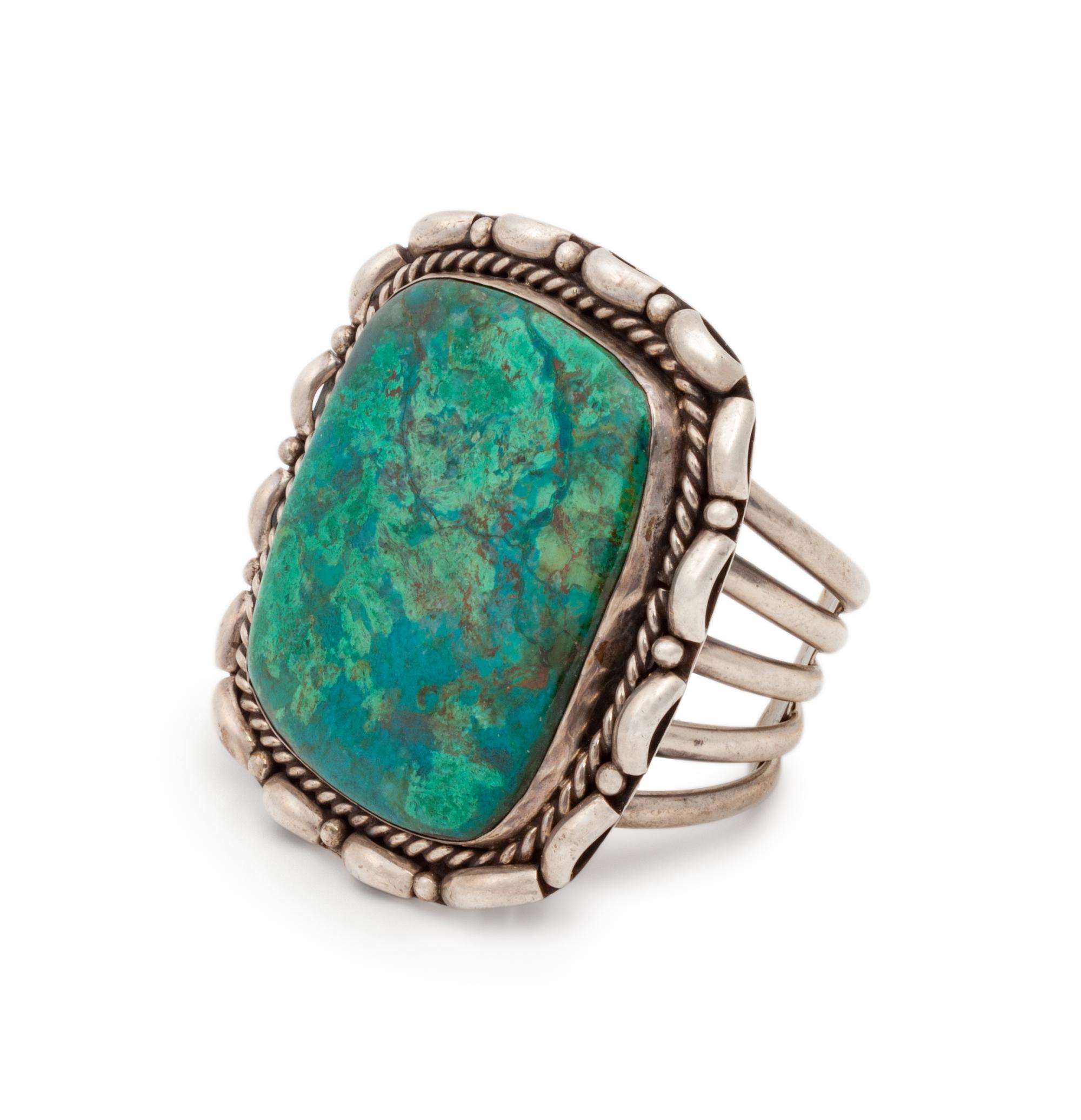 Navajo Silver and Turquoise Cuff Bracelet