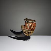 Sioux Quilled and Beaded Buffalo Horn Cup