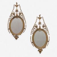 A Pair of George III Style Giltwood and Gesso Mirrors