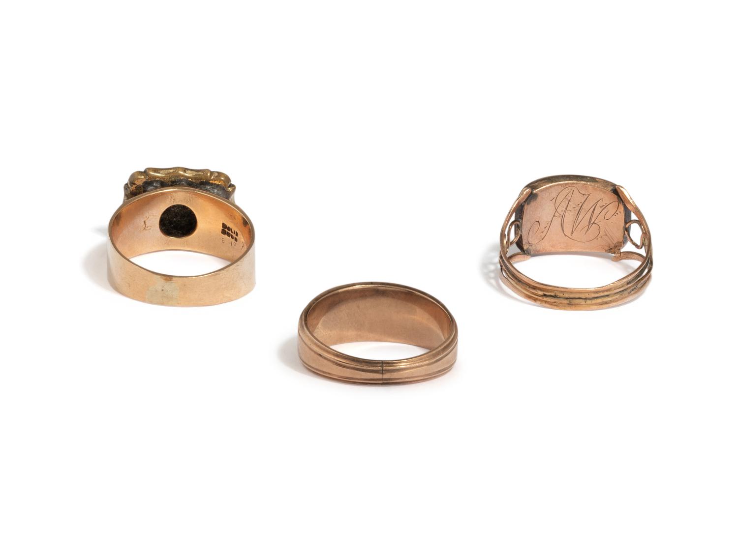 VICTORIAN, COLLECTION OF MOURNING RINGS