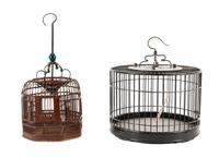 Two Chinese Lacquered Bamboo Birdcages Height of larger 12 inches. — QING DYNASTY (1644-1911)