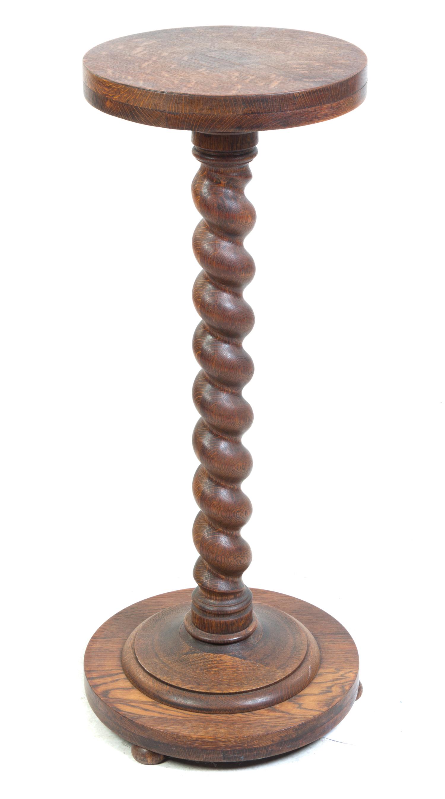 A Victorian Oak Pedestal Height 36 1/4 inches. — 19TH/20TH CENTURY