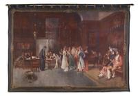 A Continental Painted Canvas Panel Height 81 x width 111 inches. — 19TH CENTURY