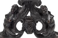 A Pair of Large Baroque Style Gilt and Patinated Bronze Figural Chenets