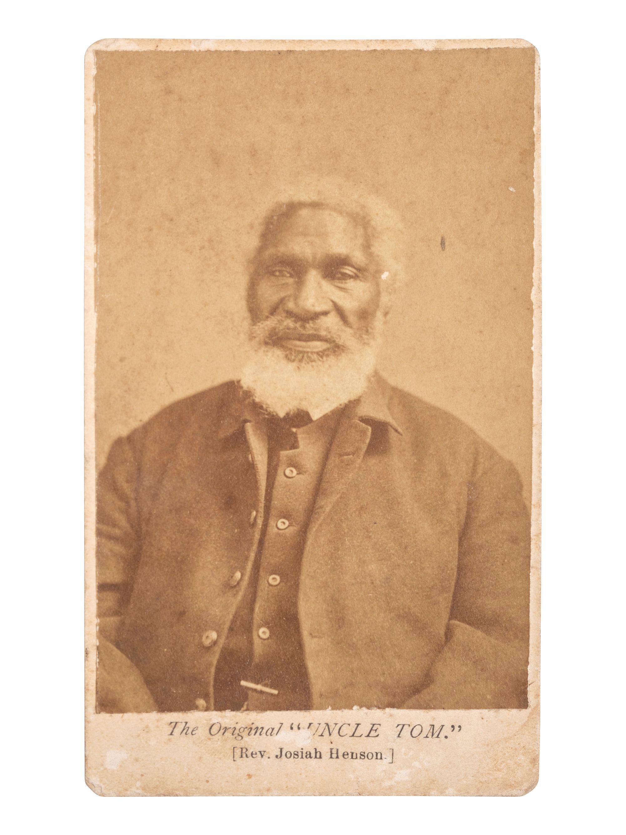 [ENSLAVEMENT & ABOLITION]. CDV of Rev. Josiah Henson, the "Original 'Uncle Tom.'" Philadelphia, PA: E.H. Hart.