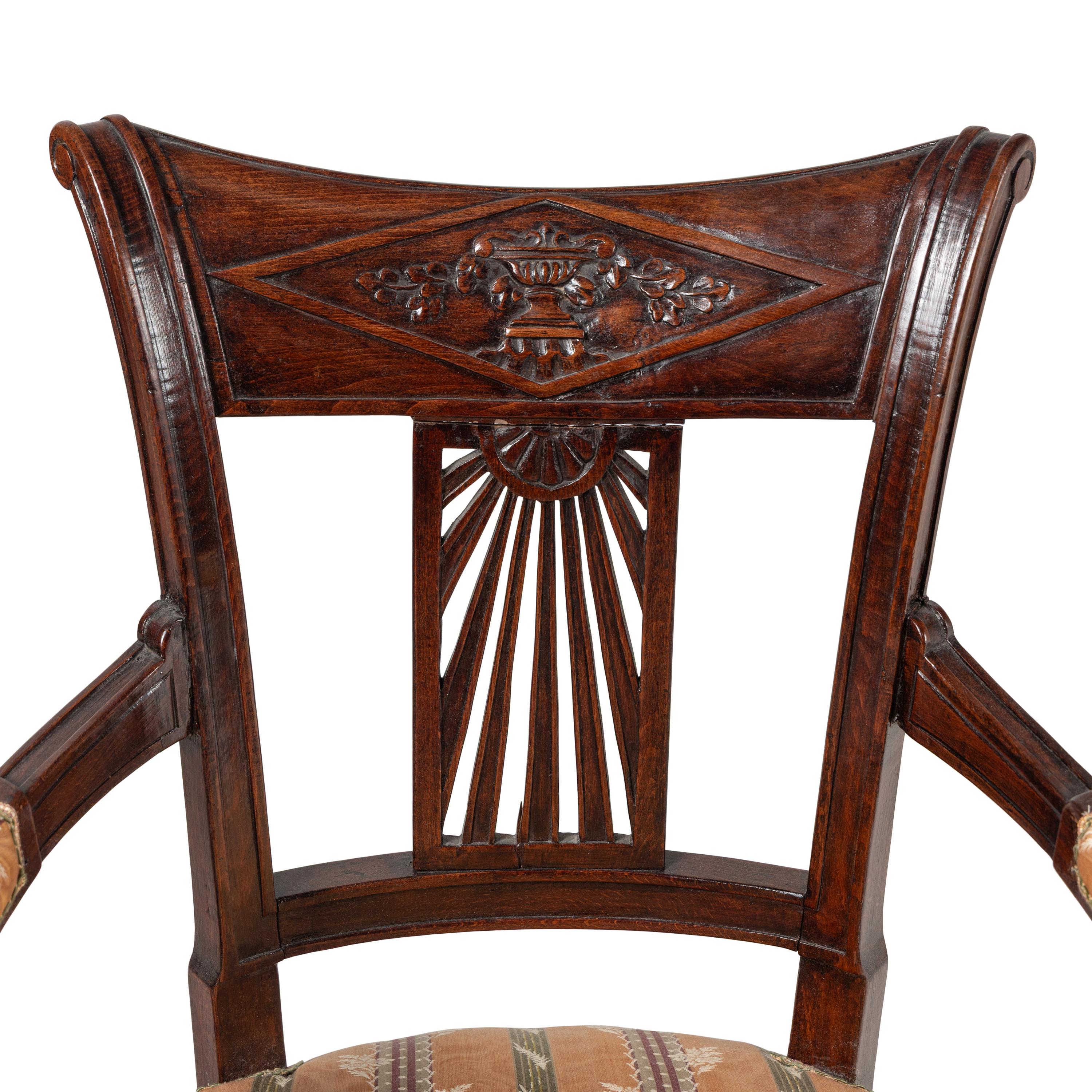 A Set of Four Directoire Oak Fauteuils