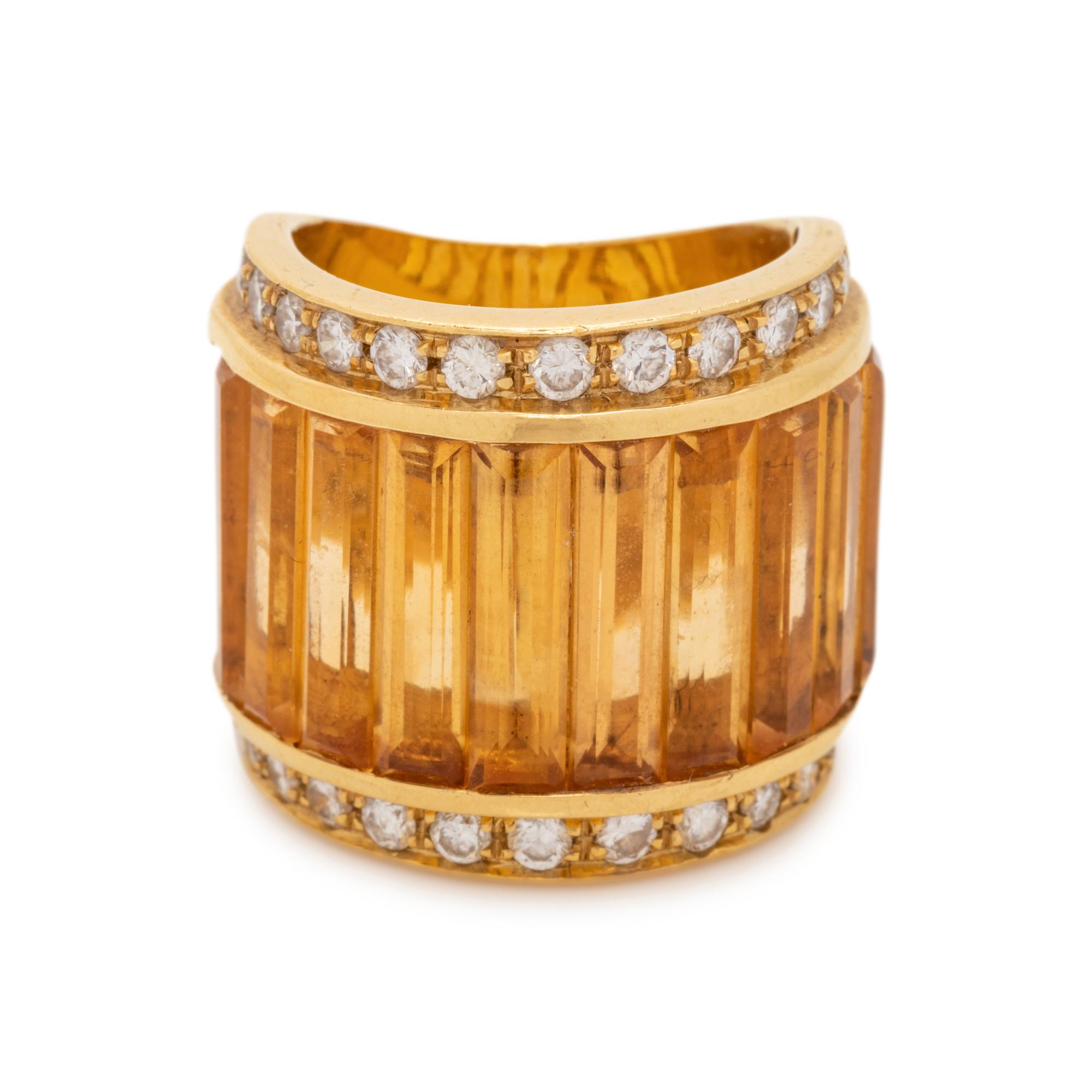 CITRINE AND DIAMOND RING