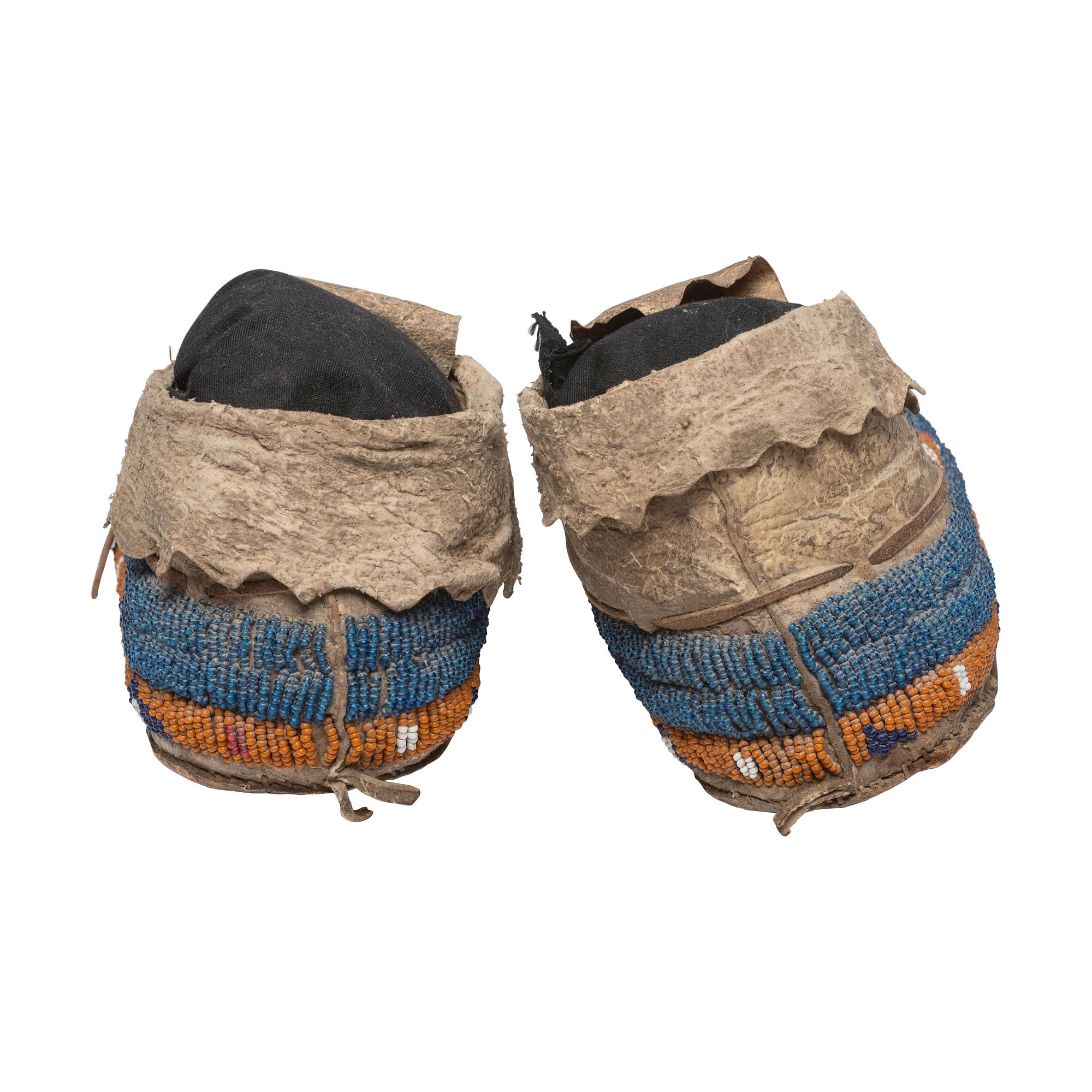 Northern Plains Beaded Hide Moccasins