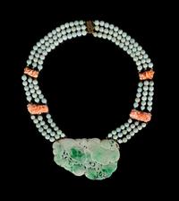 A Chinese Jadeite Beaded Necklace