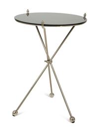 A Pair of Steel Marble-Top Side Tables in the Style of Maison Jansen — MID-2OTH CENTURY