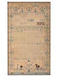 A Pair of Needlework Embroidered Schoolgirls' Samplers, Wrought by the Kettell Sisters, Sukey and Esther