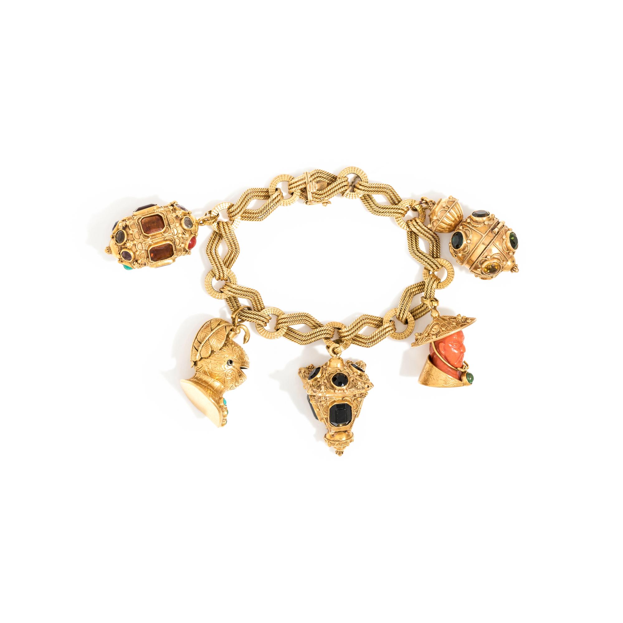 YELLOW GOLD CHARM BRACELET