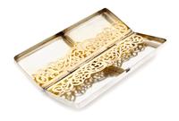 An American Silver Cigarette Case, Whiting Mfg. Co., New York, NY, retailed by J.E. Caldwell, of rectangular form, the lid decorated wi