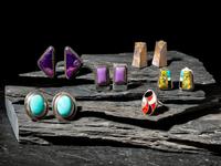 Southwestern-style Silver Clip Earrings, PLUS