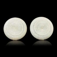 A Pair of Chinese White Jade 'Chrysanthemum' Dishes, Qing Dynasty to Republic Period 晚清-民國 白玉菊瓣盤一對