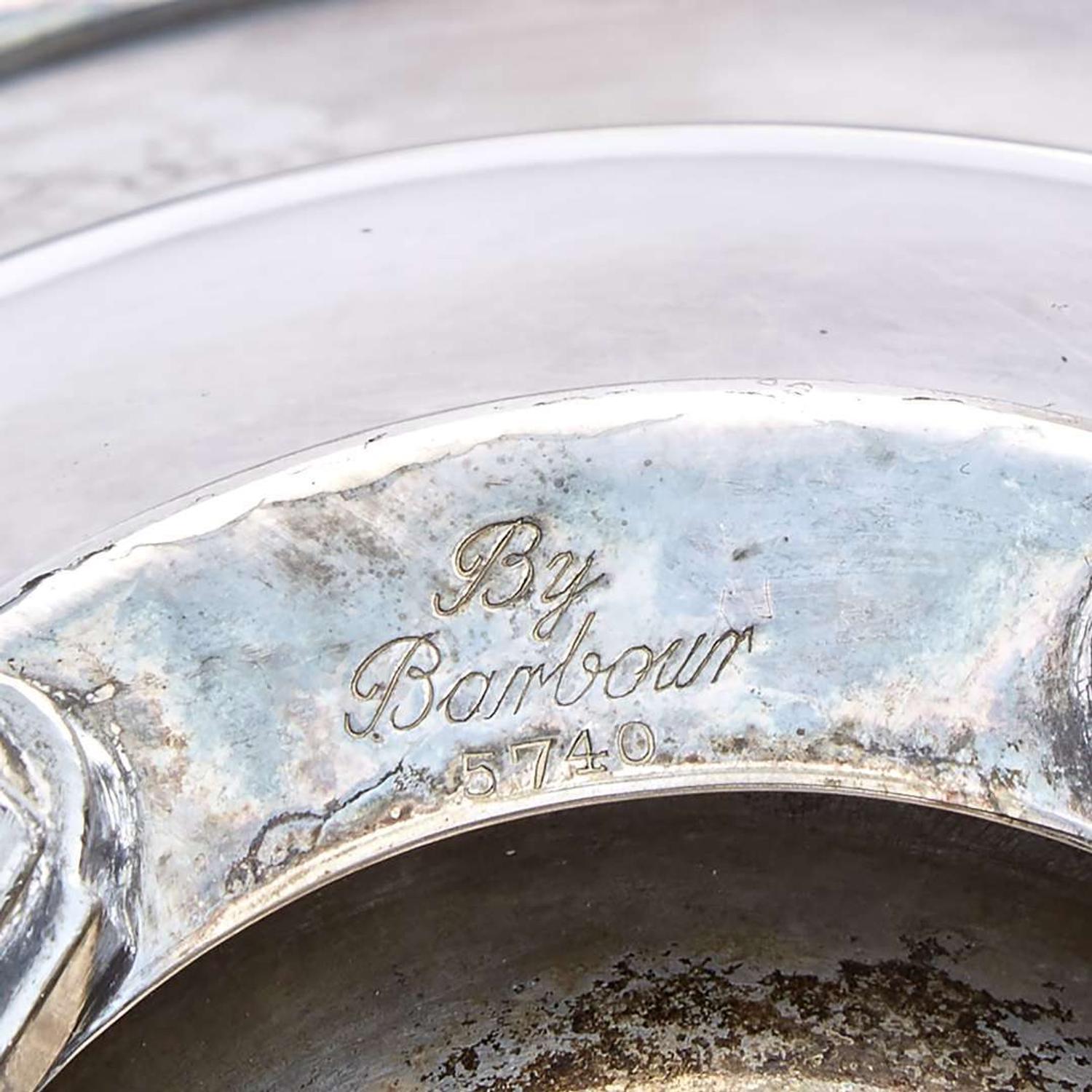 George Albert Feinauer (American, b. Germany, 1886-1955) "Special Line" Centerpiece Potpourri Bowl and Pair of Candelabra, Barbour Silver Company, Hartford, CT, circa 1930
