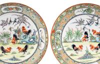 Five Chinese Export Famille Rose Porcelain Plates