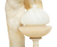 An Italian Carved Alabaster Figural Lamp