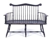 An American Painted Windsor Bench