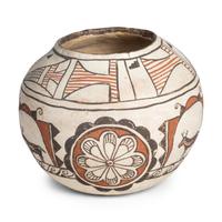 Nellie Bica (Zuni, 1905-1998) — Pottery Bowl, with Heartline Deer