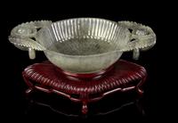 A Mughal-Style Grey and White Jade 'Chrysanthemum' Bowl