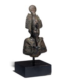 An Egyptian Bronze Bust of Osiris