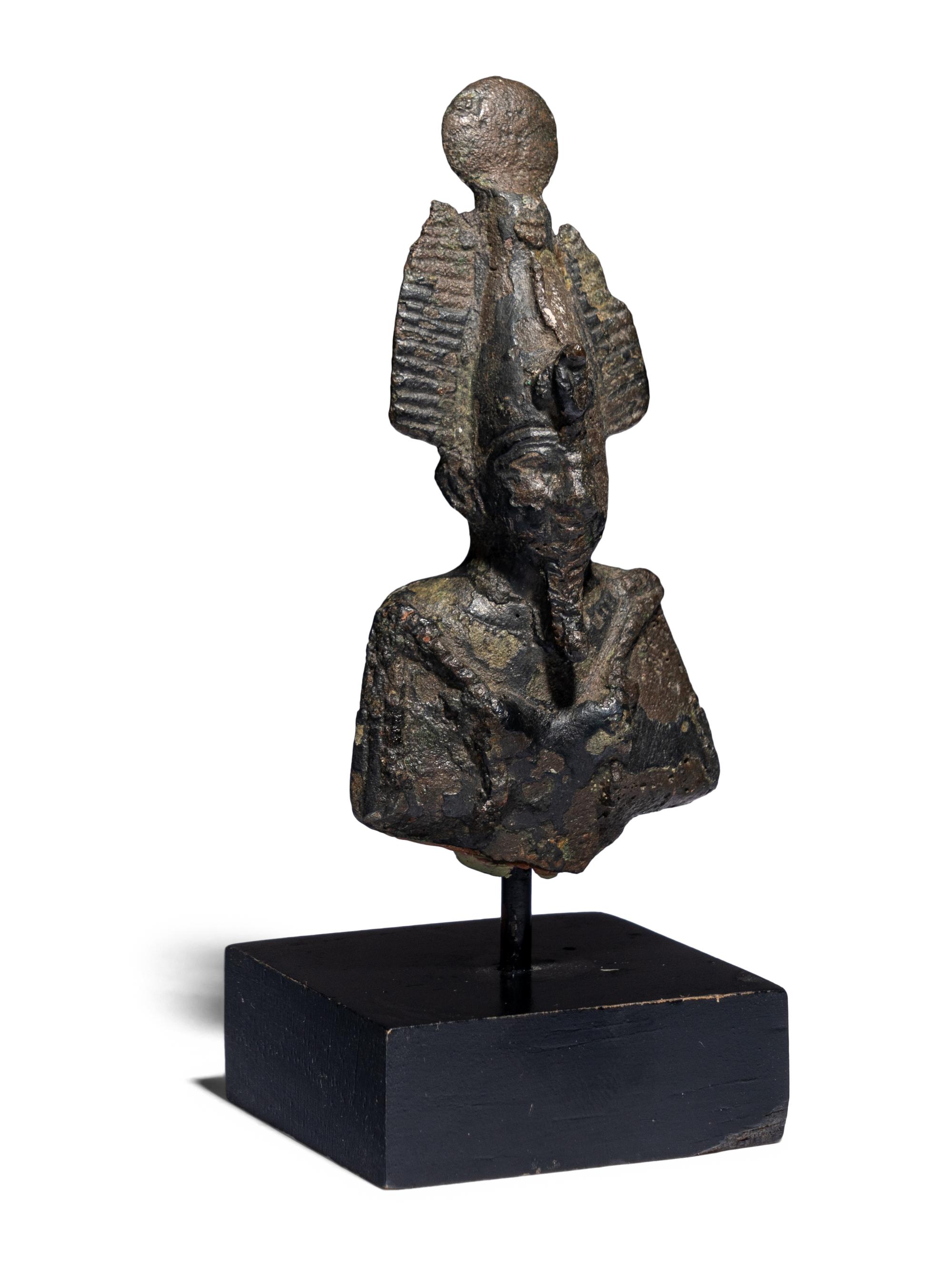 An Egyptian Bronze Bust of Osiris