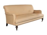 A Contemporary Nailhead-Studded Linen Sofa