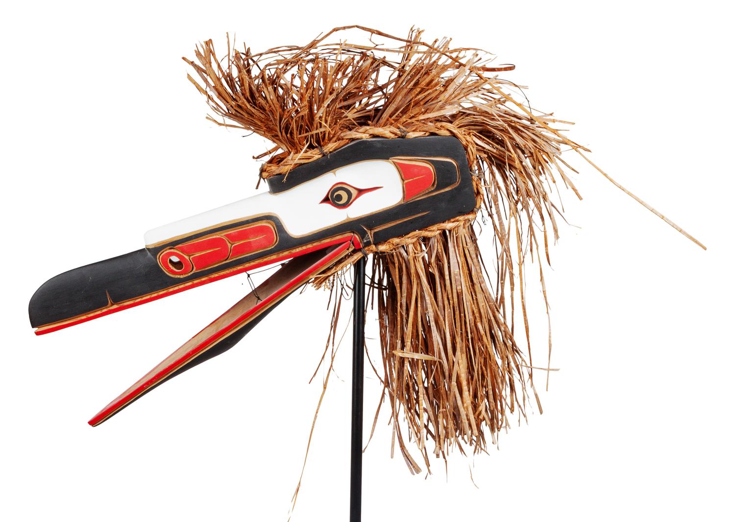 Carved Wood Raven Mask