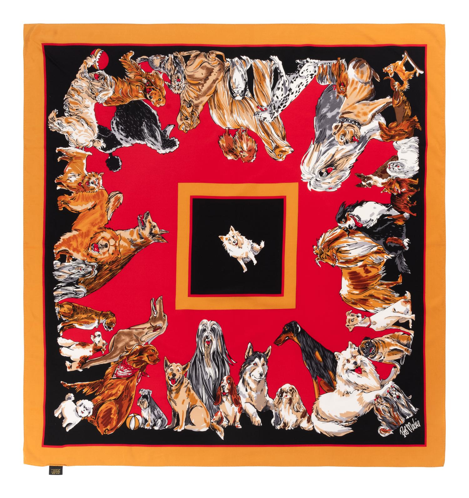 Six Designer Scarves, Including Peter Max, Ferragamo, Pucci, Gucci, and Bob Mackie, 1960-90s