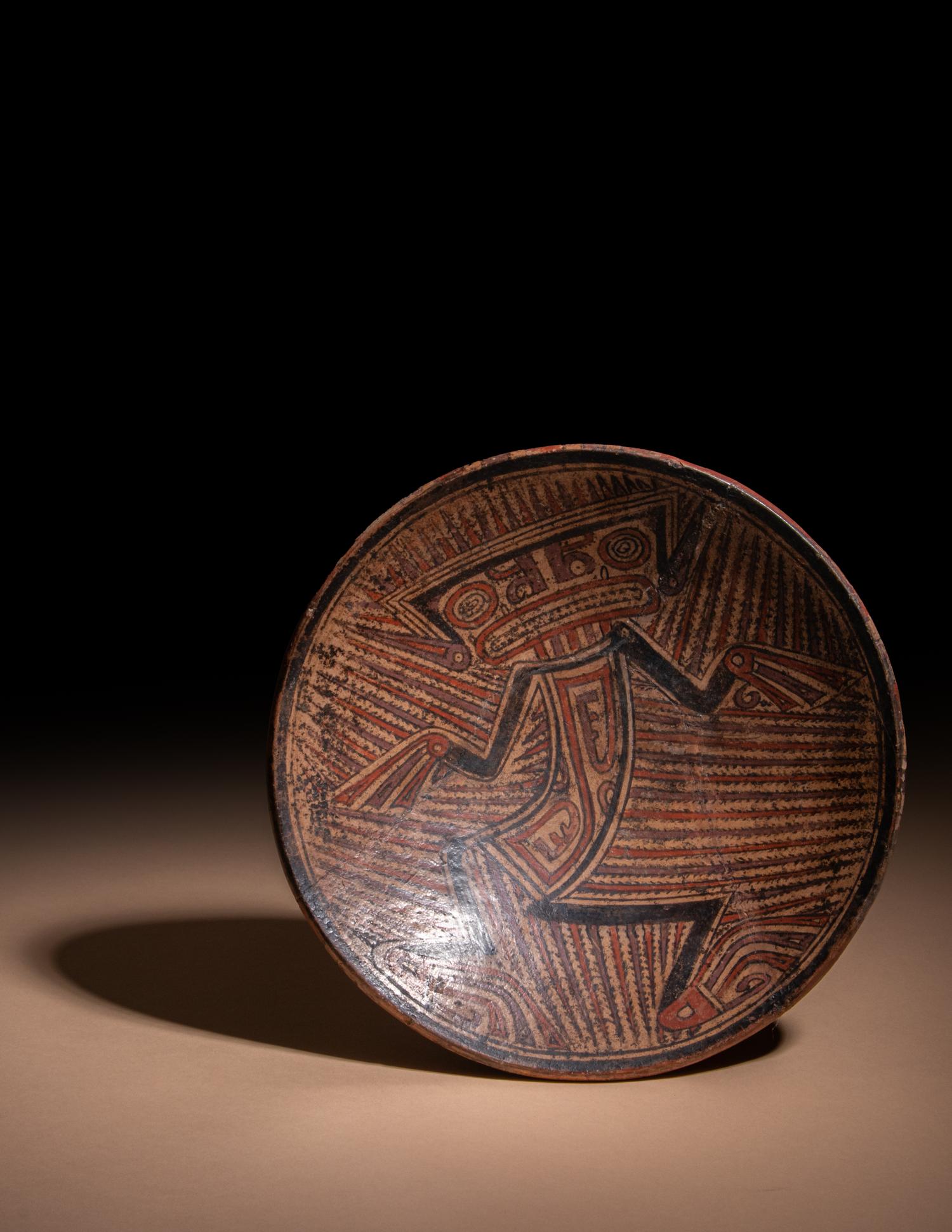 A Costa Rican Polychrome Pedestal Plate ( frutera )