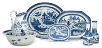 Three Chinese Export porcelain "Canton" serving platters 19th century