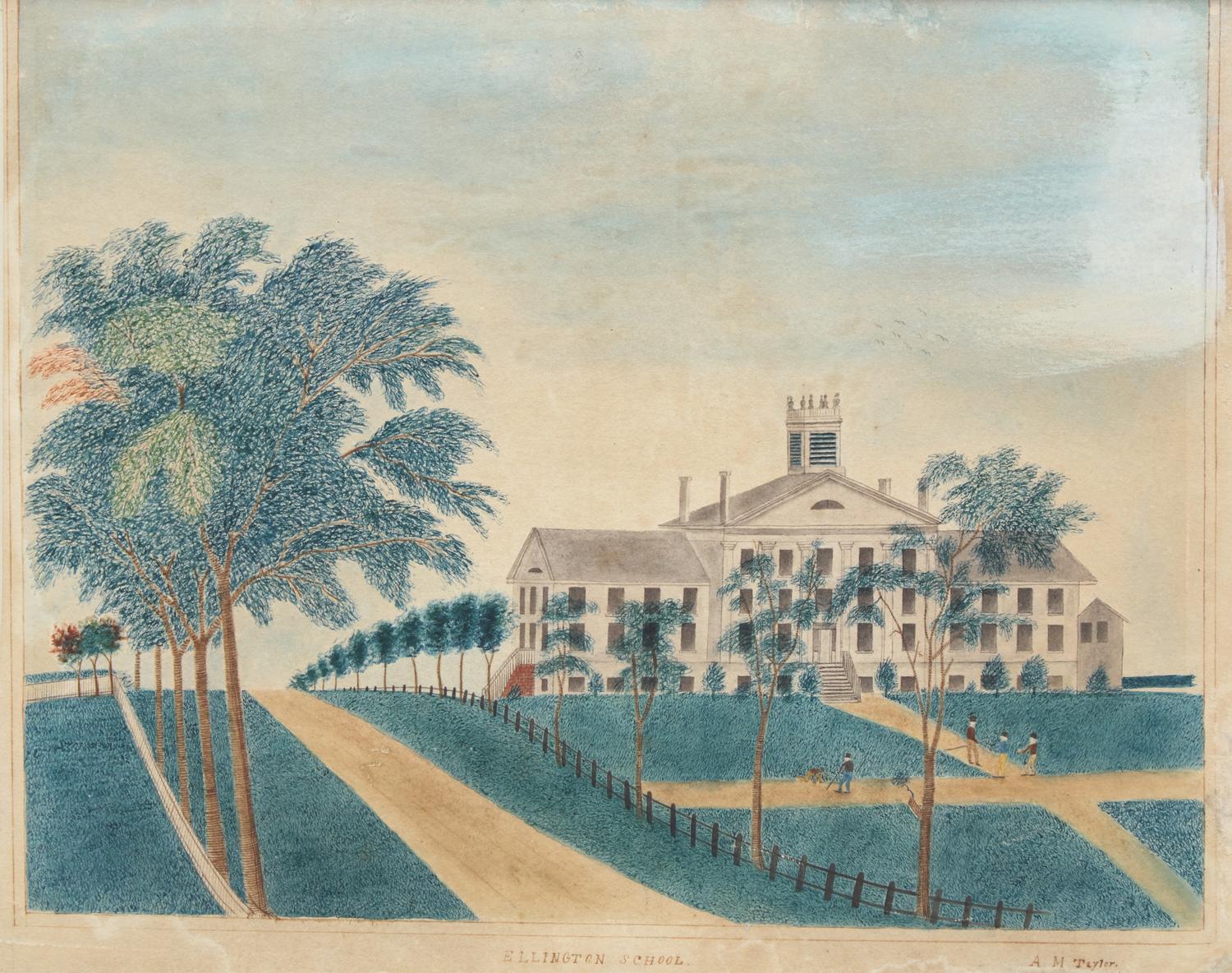 A.M. Taylor, American School 19th Century, A View Of Ellington School