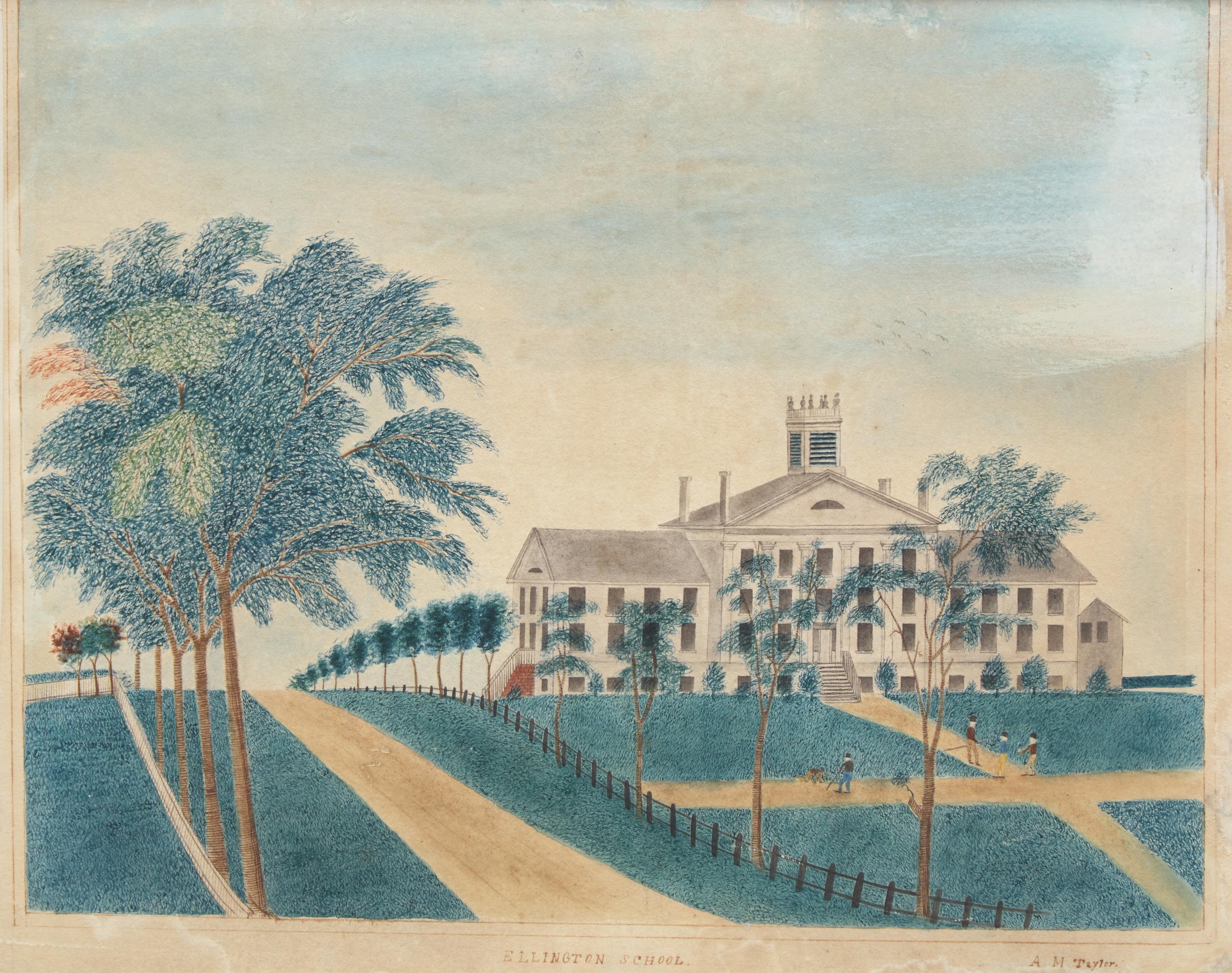 A.M. Taylor, American School 19th Century, A View Of Ellington School