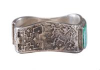 Sterling Silver Cuff Bracelet, with Micro Mosaic Inlay Lot is located and will ship from Denver, Colorado.