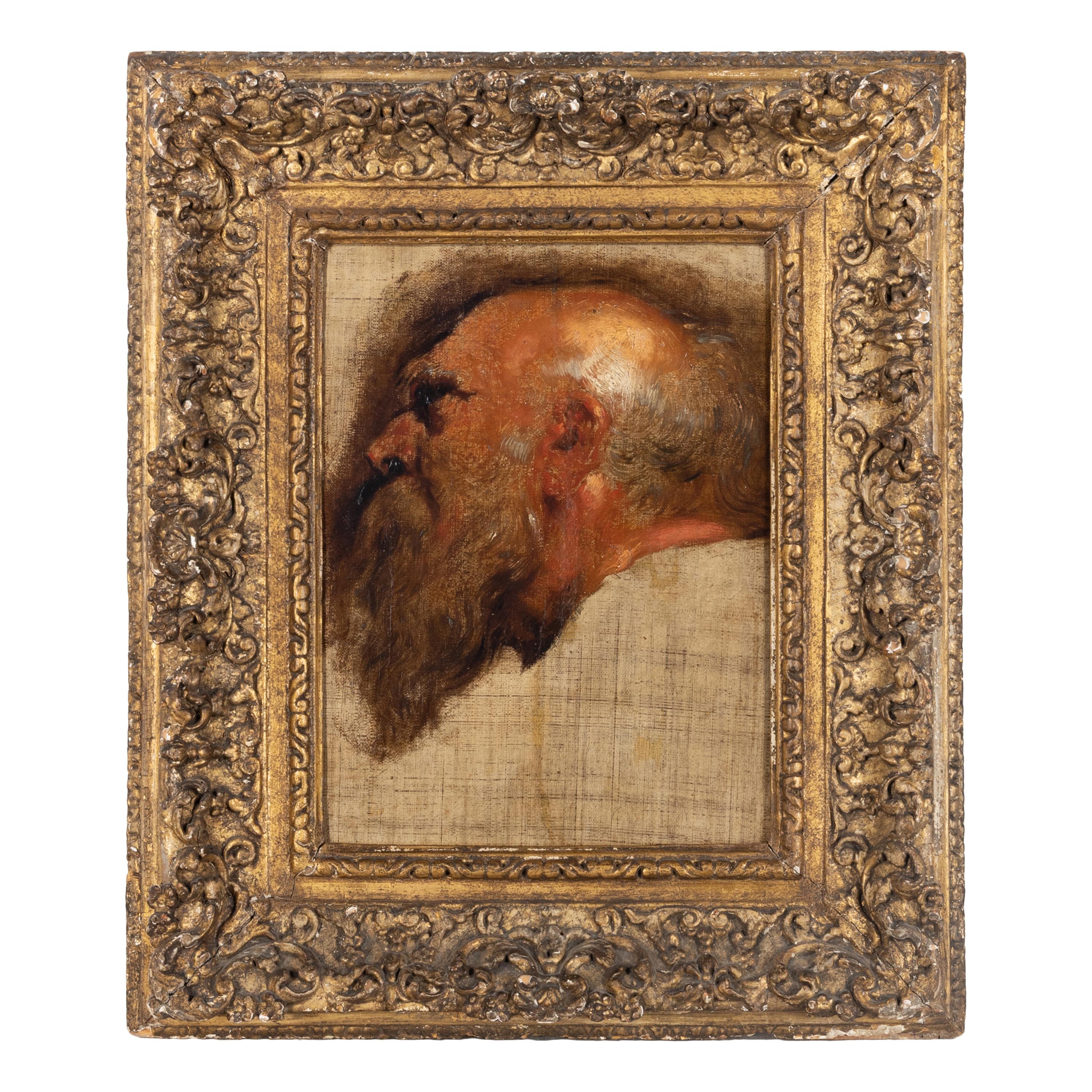 Manner of Peter Paul Rubens (Flemish, 1577-1640) — Study of an Old Man in Profile , 17th century