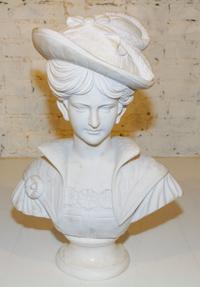 A Marble Bust Height 22 3/4 inches.