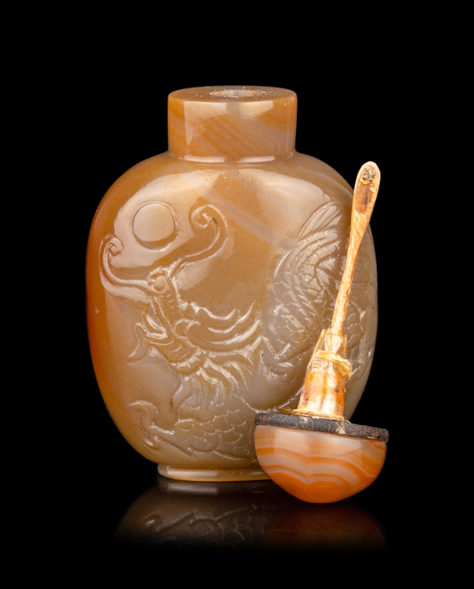 Two Chinese Agate Snuff Bottles