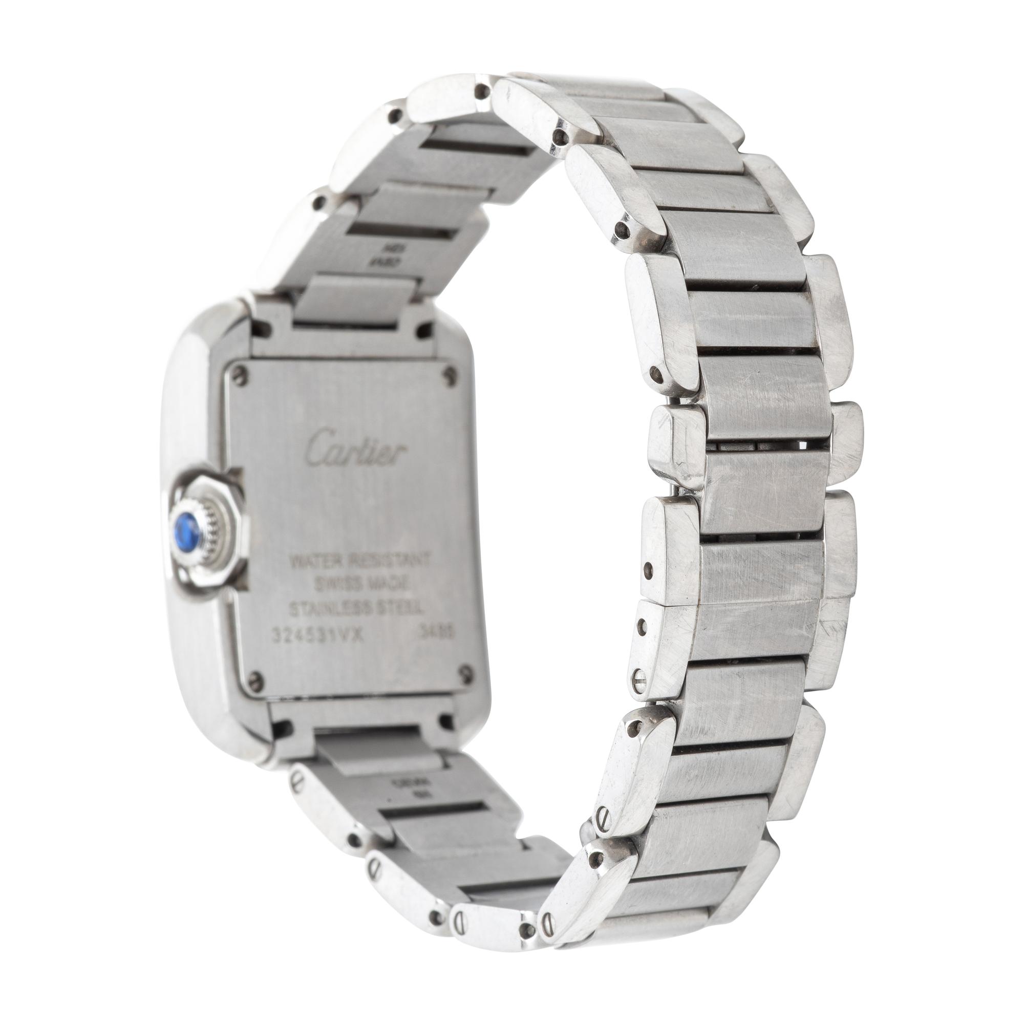 Cartier, Ref. 3485, Stainless Steel 'Tank Anglaise' Watch with Diamond Indices, with Box