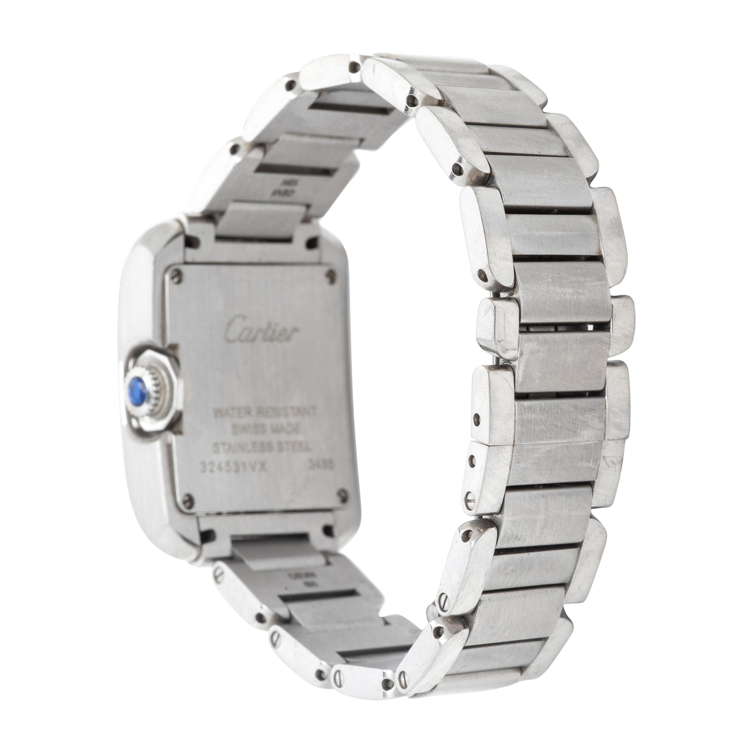 Cartier, Ref. 3485, Stainless Steel 'Tank Anglaise' Watch with Diamond Indices, with Box