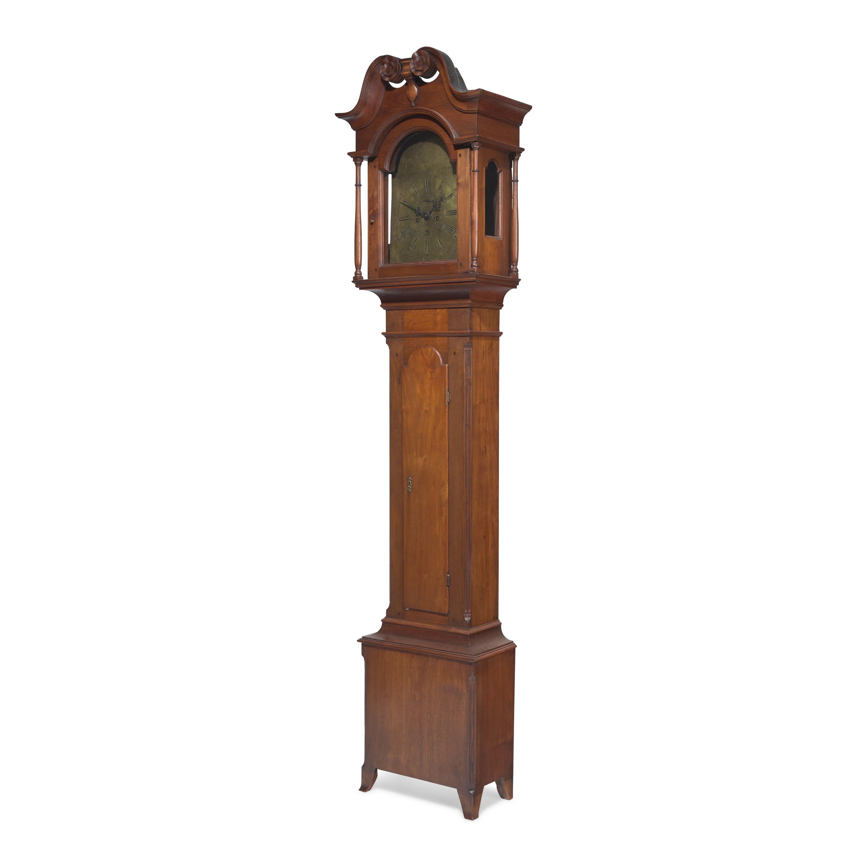 A Southern Federal Walnut Tall Case Clock