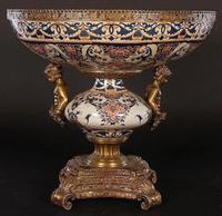 A Pair of Gilt Metal Mounted Faience Centerpieces — 20TH CENTURY