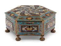 A French Bronze and Champlevé Enamel Table Casket